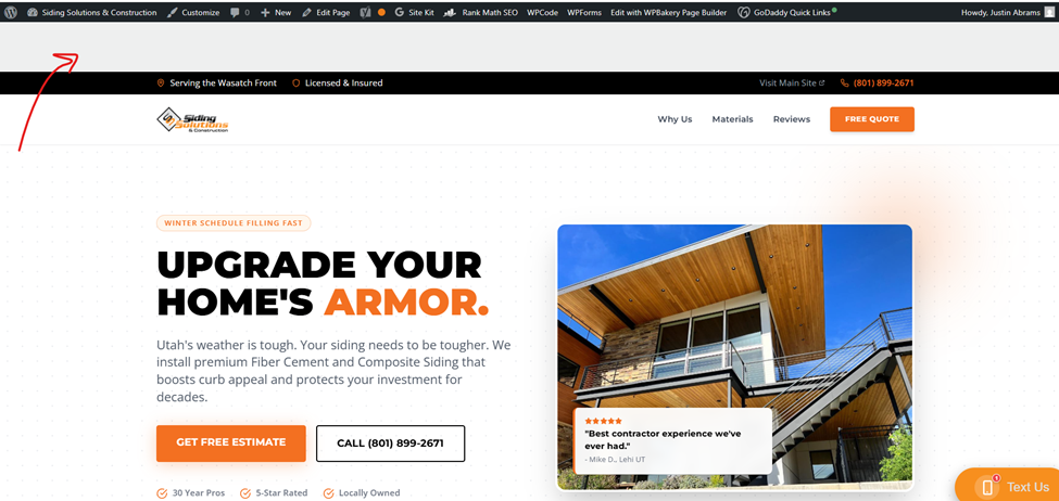 Example of a well-optimized website with clear call-to-actions and professional design